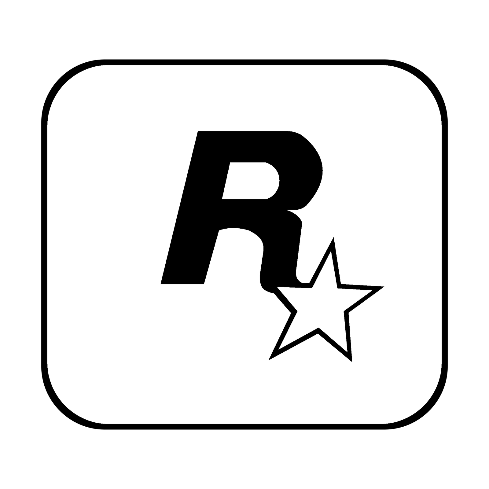 rockstar logo black and white
